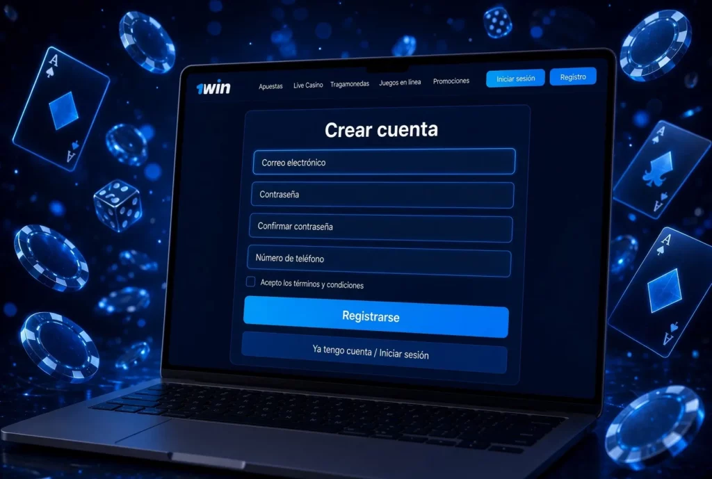 Portátil con el formulario de registro